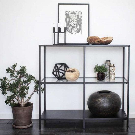 SIMP Four-Grid Metal Shelf W80xW120, Black SIMP Four-Grid Metal Shelf W80xW120, Black